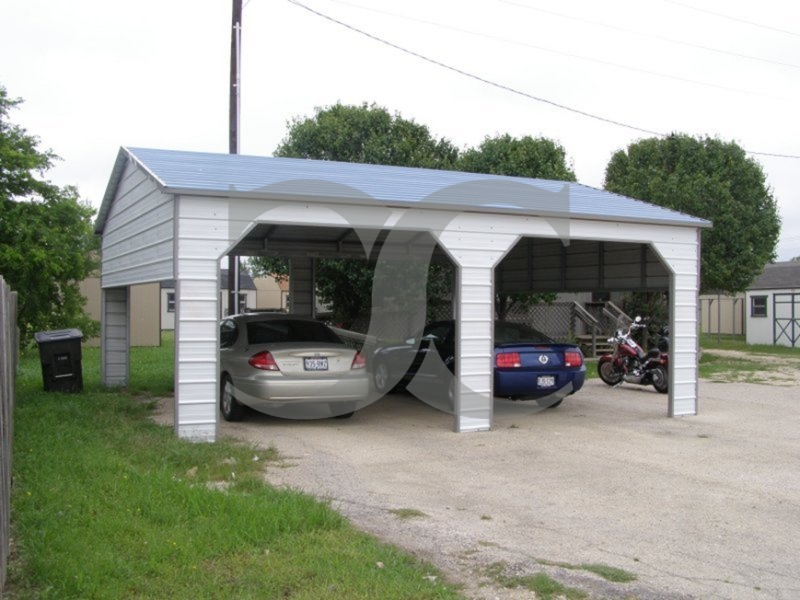 Carport | Boxed Eave Roof | 22W x 26L x 9H | 2 Extended Gables | Side Entry Carport | Boxed Eave Roof | 22W x 26L x 9H | 2 Extended Gables | Side Entry