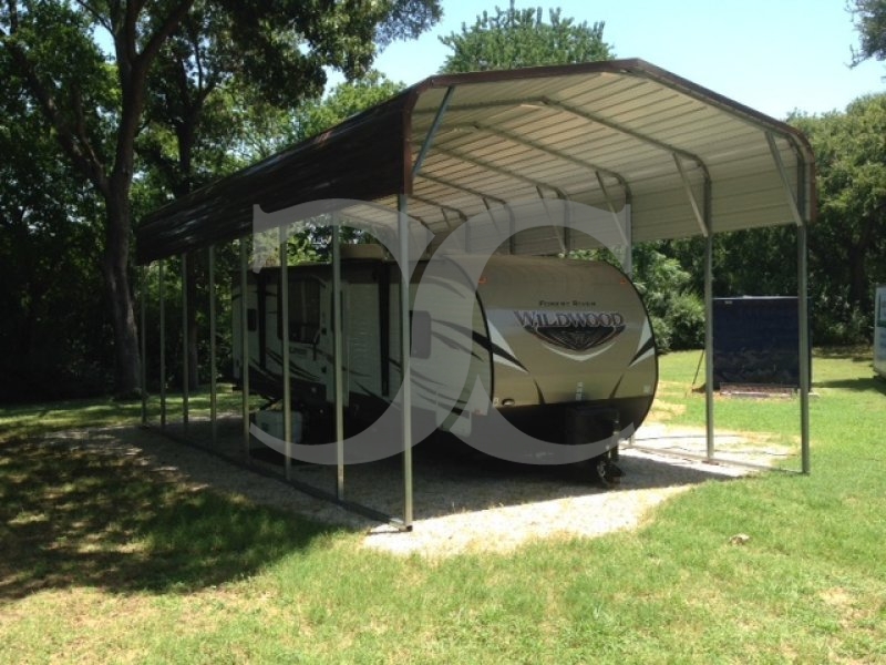 Carport | Regular Roof | 18W x 36L x 12H | Metal RV Camper Shelters Carport | Regular Roof | 18W x 36L x 12H | Metal RV Camper Shelters