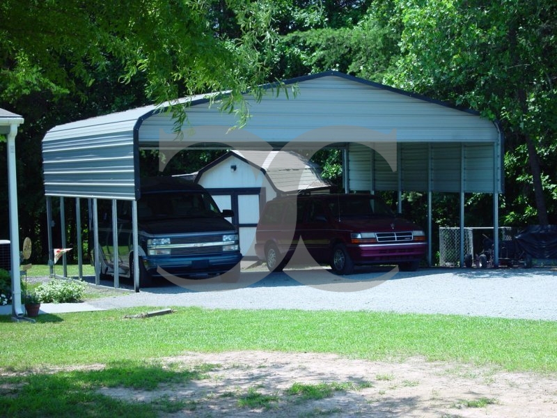 Carport | Regular Roof | 24W x 26L x 9H | 2 Panels | 2 Gables Carport | Regular Roof | 24W x 26L x 9H | 2 Panels | 2 Gables