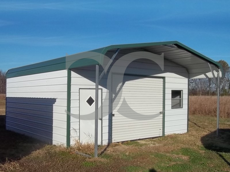 Garage | Regular Roof | 22W x26 L x 8H | Enclosed Garage with Porch Garage | Regular Roof | 22W x26 L x 8H | Enclosed Garage with Porch