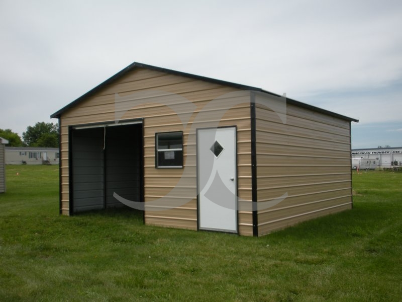 Garage | Boxed Eave Roof | 18W x 21L x 8H | Metal Storage Building Garage | Boxed Eave Roof | 18W x 21L x 8H | Metal Storage Building