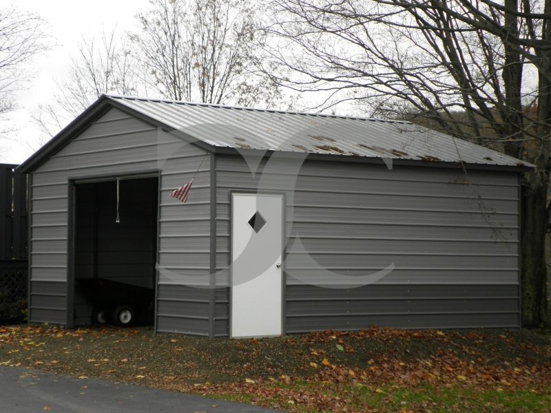 Backyard Storage Garage | Vertical Roof | 18W x 21L x 8H | Metal Storage Backyard Storage Garage | Vertical Roof | 18W x 21L x 8H | Metal Storage