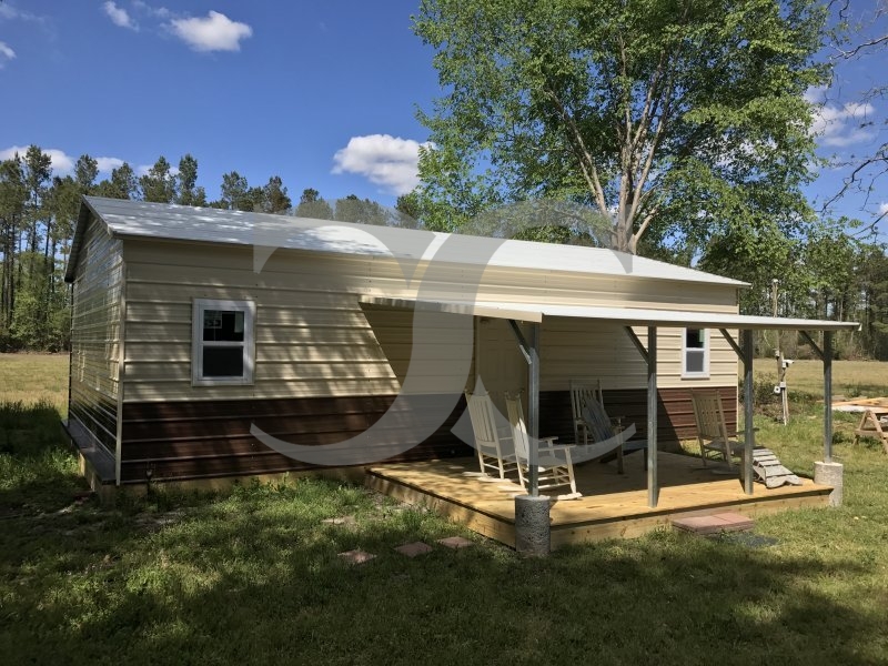 Metal Hunting Cabin | Boxed Eave Roof | 24W x 36L x 9H | Hunt Club Metal Hunting Cabin | Boxed Eave Roof | 24W x 36L x 9H | Hunt Club
