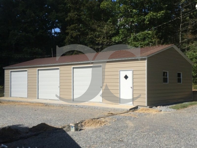 Side Entry Metal Garage | Vertical Roof | 24W x 51L x 9H | Workshop Side Entry Metal Garage | Vertical Roof | 24W x 51L x 9H | Workshop