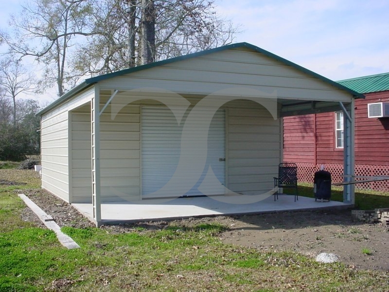 Garage | Boxed Eave Roof | 20W x 26L x 8H | Metal Garage with Porch Garage | Boxed Eave Roof | 20W x 26L x 8H | Metal Garage with Porch
